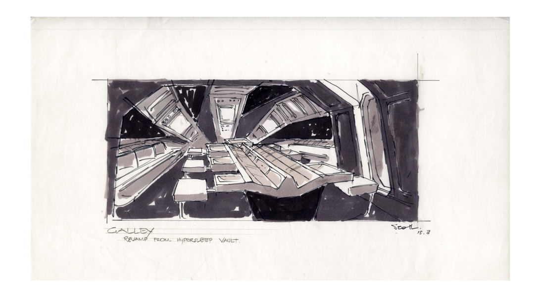Early Concept Art for ''Alien'', Done in 1977 -- Showing the ''Hypersleep Vault'' of the Nostromo Spaceship